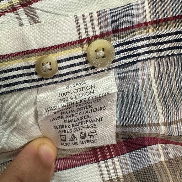 PENDLETON Men's Shirt Size Large Plaid Brown Button Down Short Sleeve - Picture 9 of 10